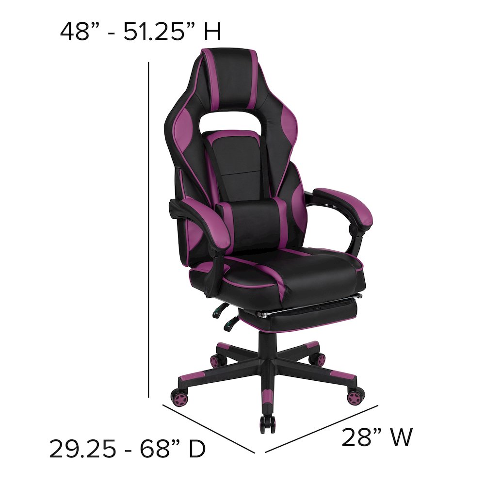 X40 Gaming Chair Racing Computer Chair - Black/Purple. Picture 6