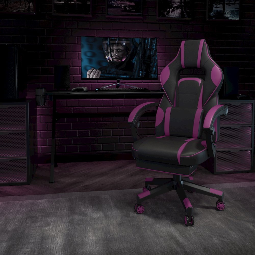 X40 Gaming Chair Racing Computer Chair - Black/Purple. Picture 2
