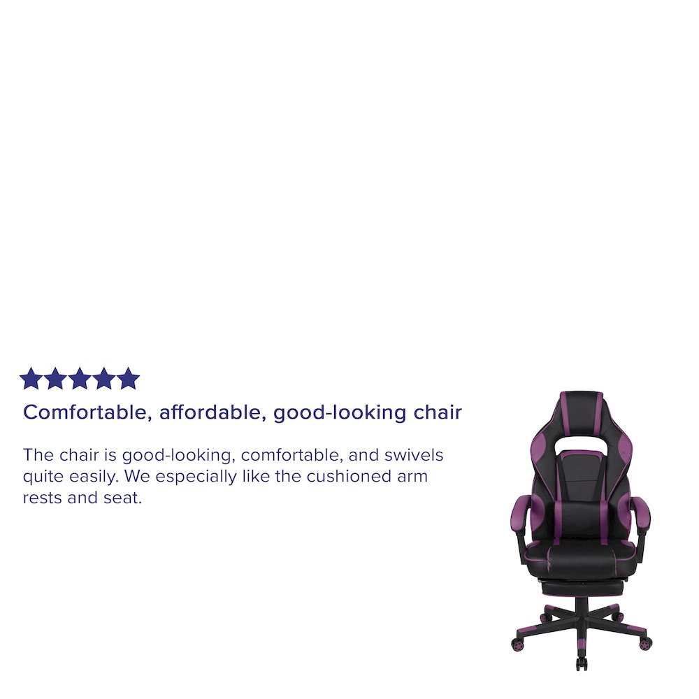 X40 Gaming Chair Racing Computer Chair - Black/Purple. Picture 4