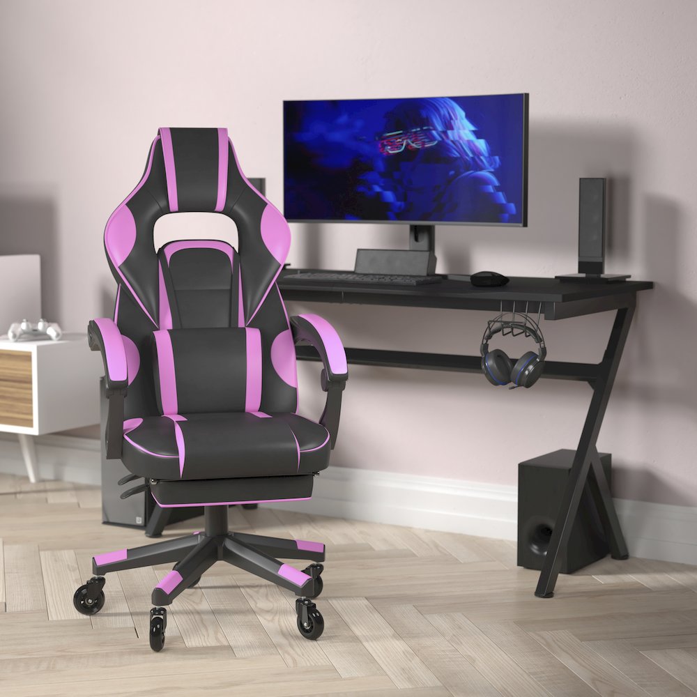 X40 Gaming Chair Racing Computer Chair - Black/Purple. Picture 2