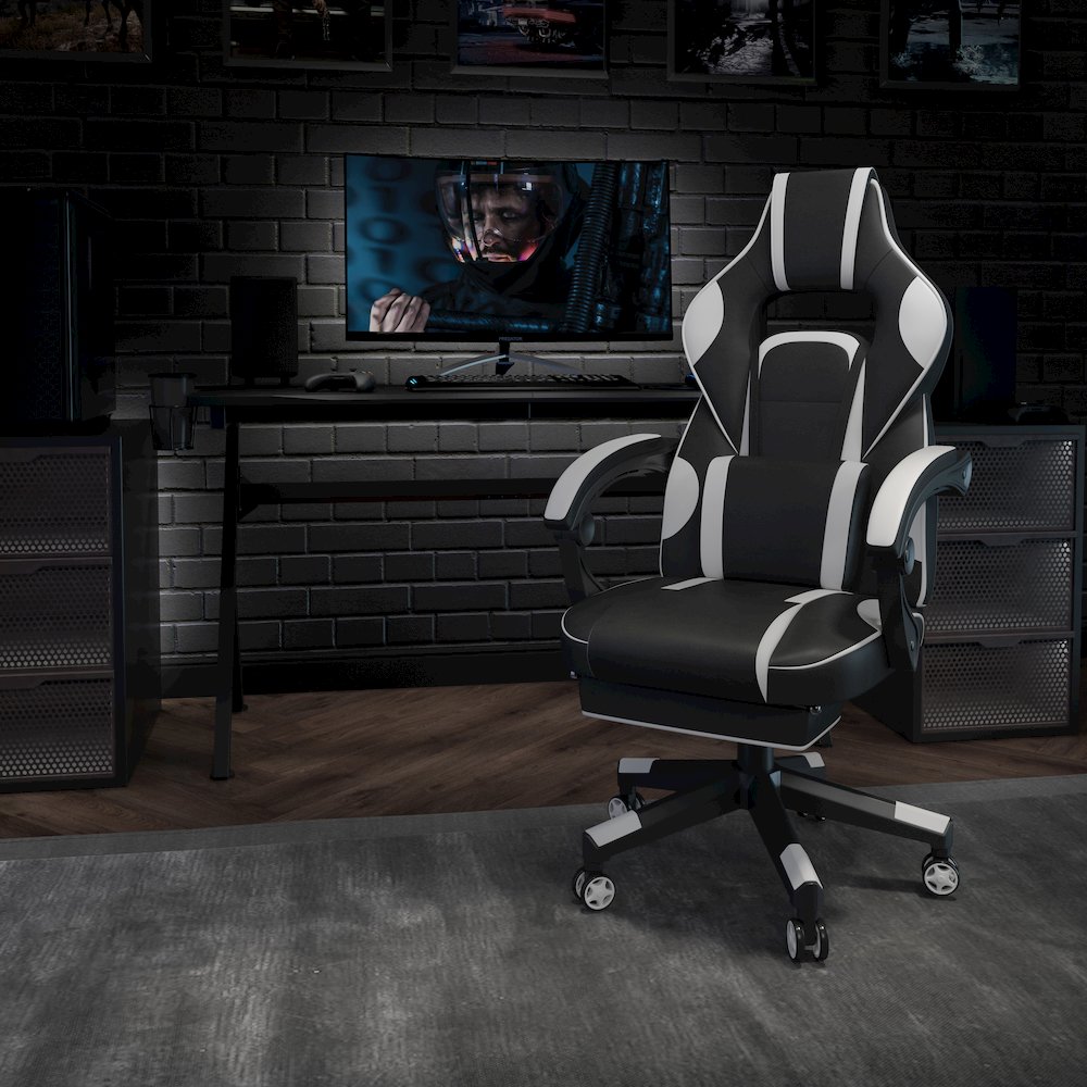 X40 Gaming Chair Racing Computer Chair - White. Picture 2