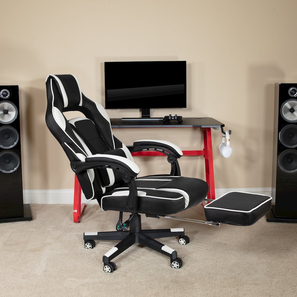 X40 Gaming Chair Racing Computer Chair - White. Picture 7