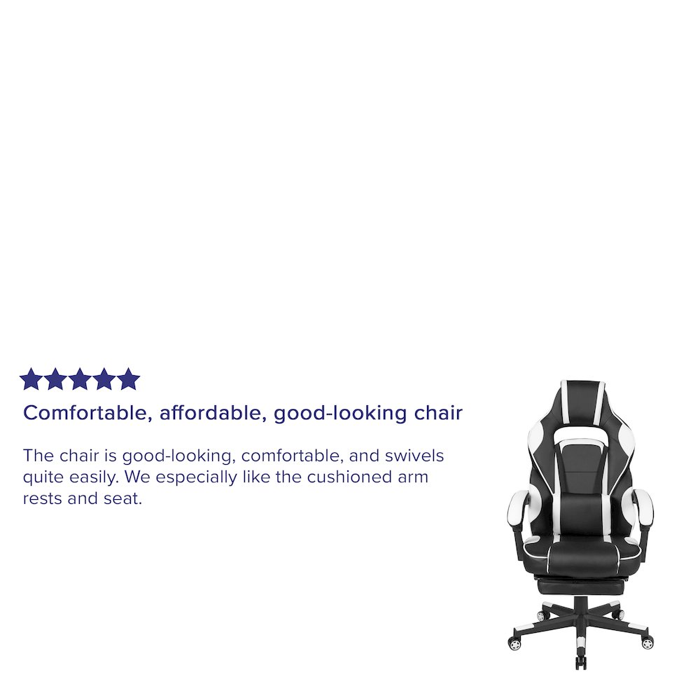 X40 Gaming Chair Racing Computer Chair - White. Picture 4
