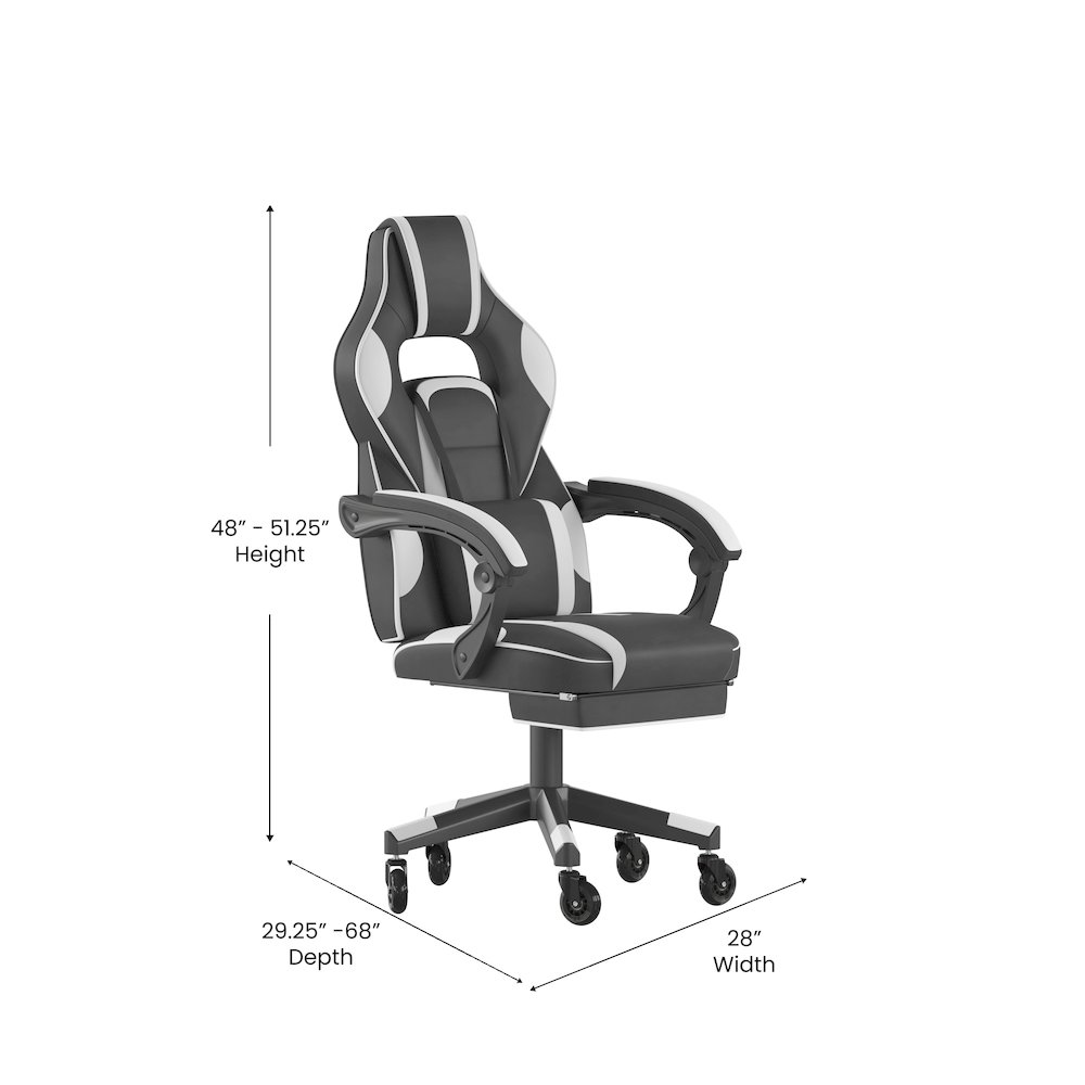 X40 Gaming Chair Racing Computer Chair - White. Picture 5