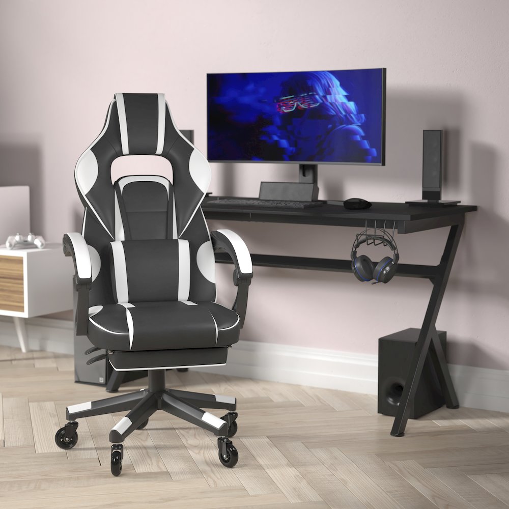 X40 Gaming Chair Racing Computer Chair - White. Picture 2