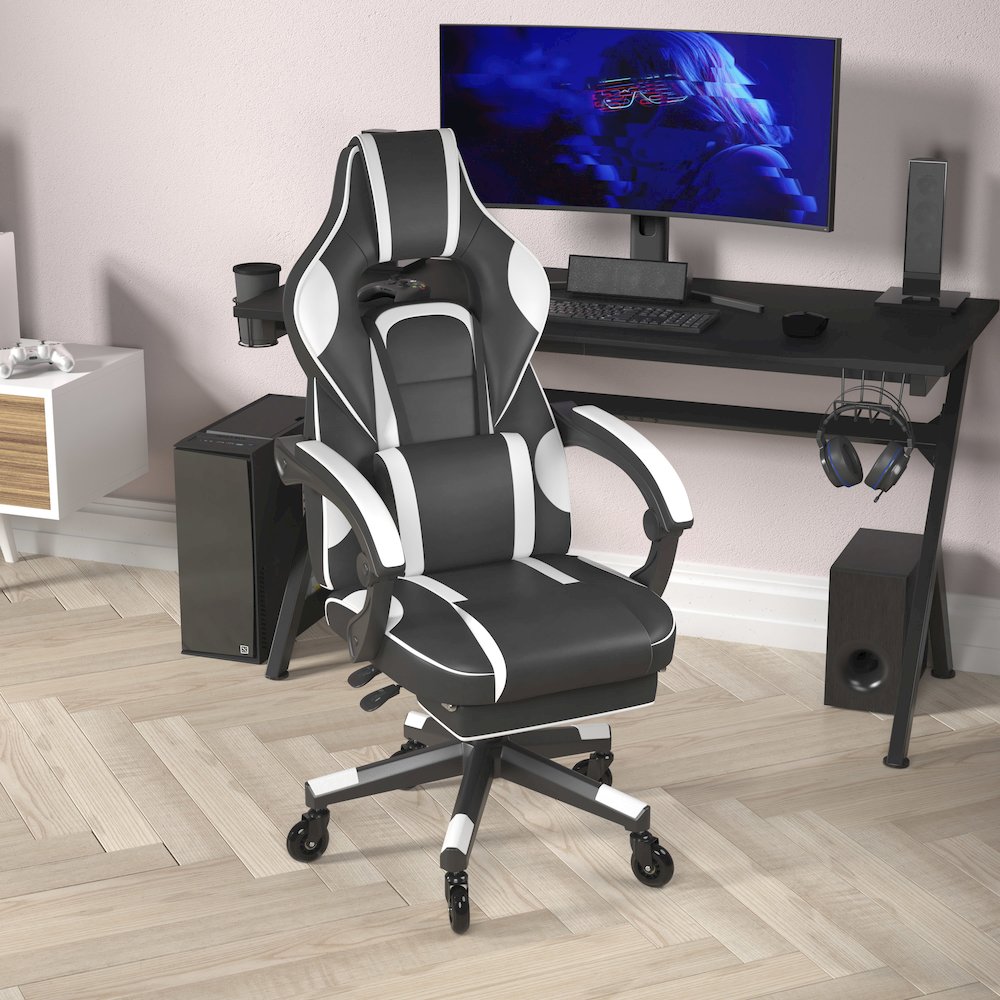 X40 Gaming Chair Racing Computer Chair - White. Picture 6