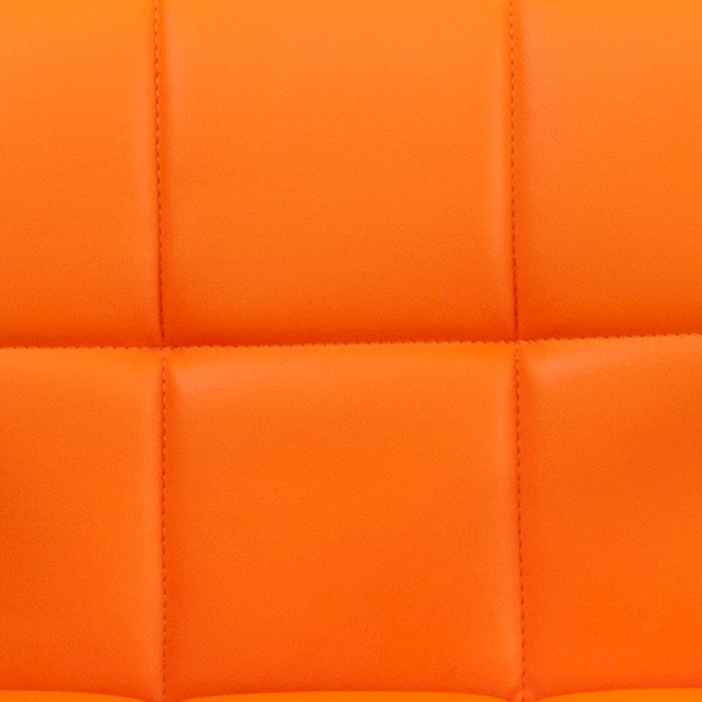Orange Quilted Vinyl Adjustable Height Barstool with Arms and Chrome Base. Picture 12