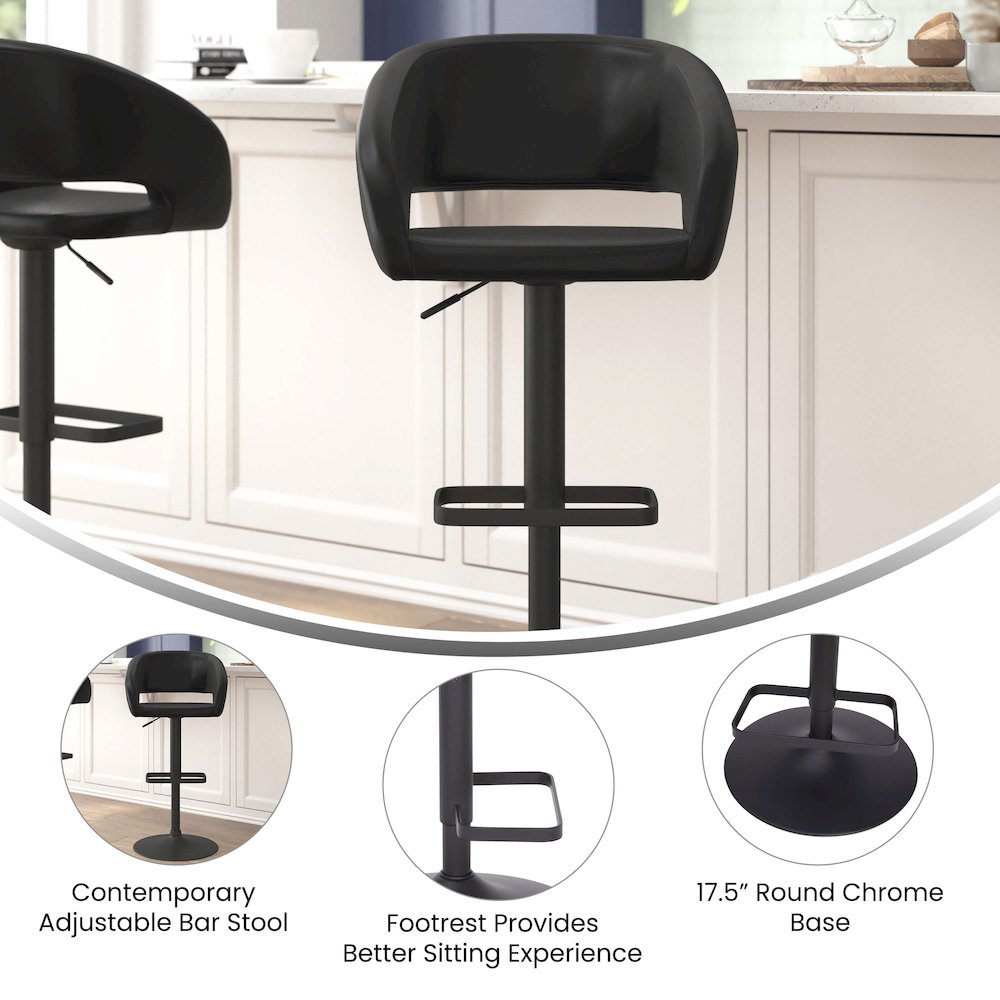Contemporary Adjustable Swivel Bar Stool. Picture 4