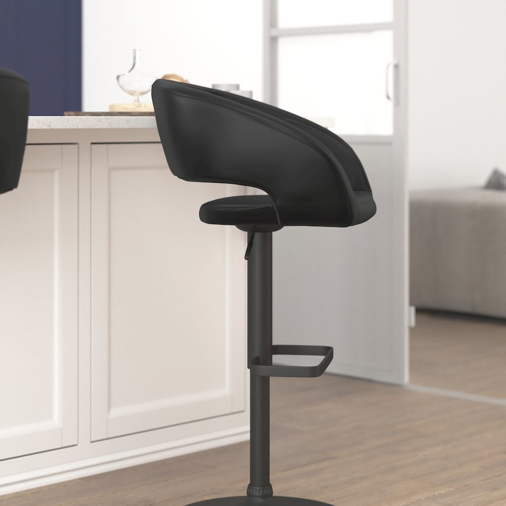 Contemporary Adjustable Swivel Bar Stool. Picture 6