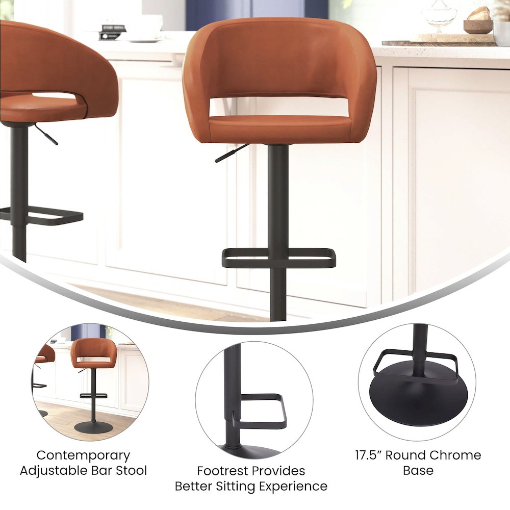 Contemporary Adjustable Swivel Bar Stool. Picture 4