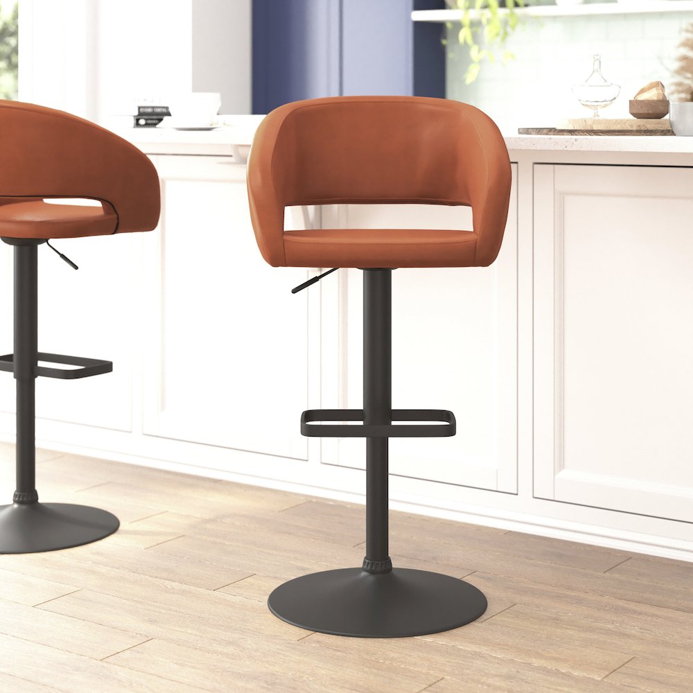 Contemporary Adjustable Swivel Bar Stool. Picture 2