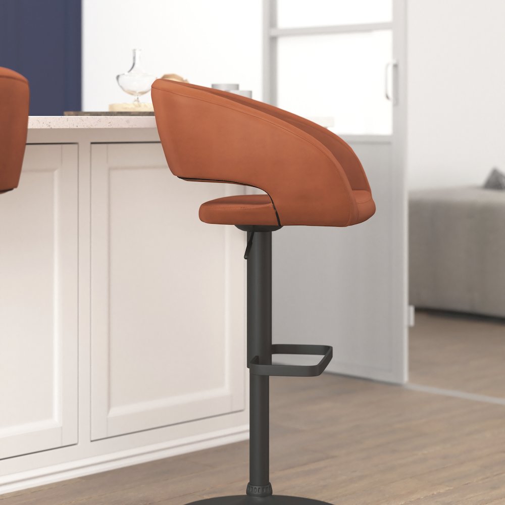 Contemporary Adjustable Swivel Bar Stool. Picture 6
