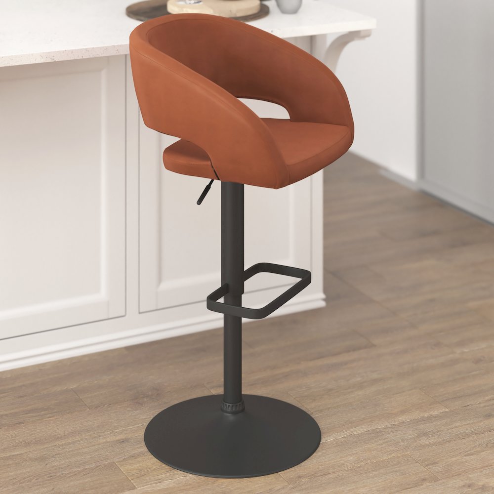 Contemporary Adjustable Swivel Bar Stool. Picture 7