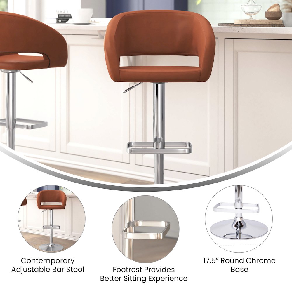 Contemporary Adjustable Swivel Bar Stool. Picture 4