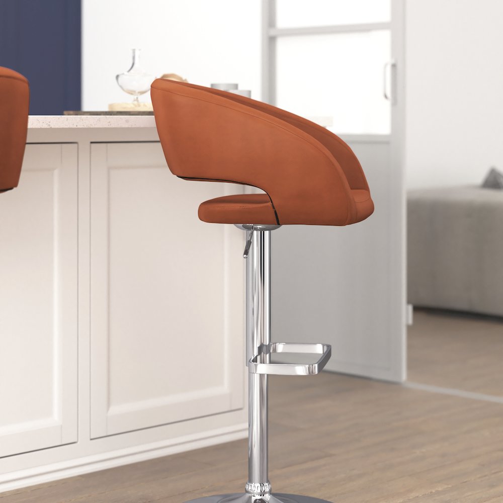 Contemporary Adjustable Swivel Bar Stool. Picture 6
