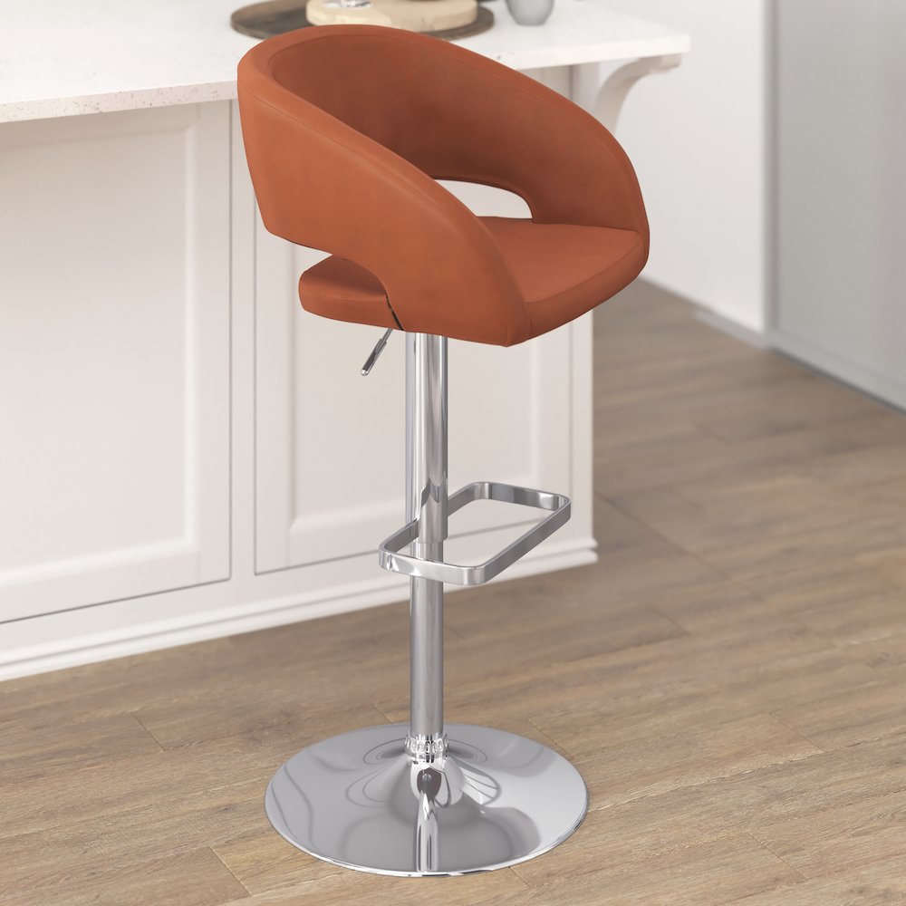 Contemporary Adjustable Swivel Bar Stool. Picture 7