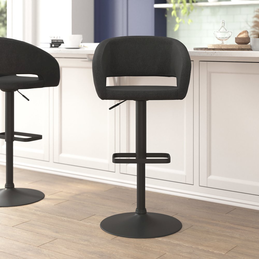 Contemporary Adjustable Swivel Bar Stool. Picture 2