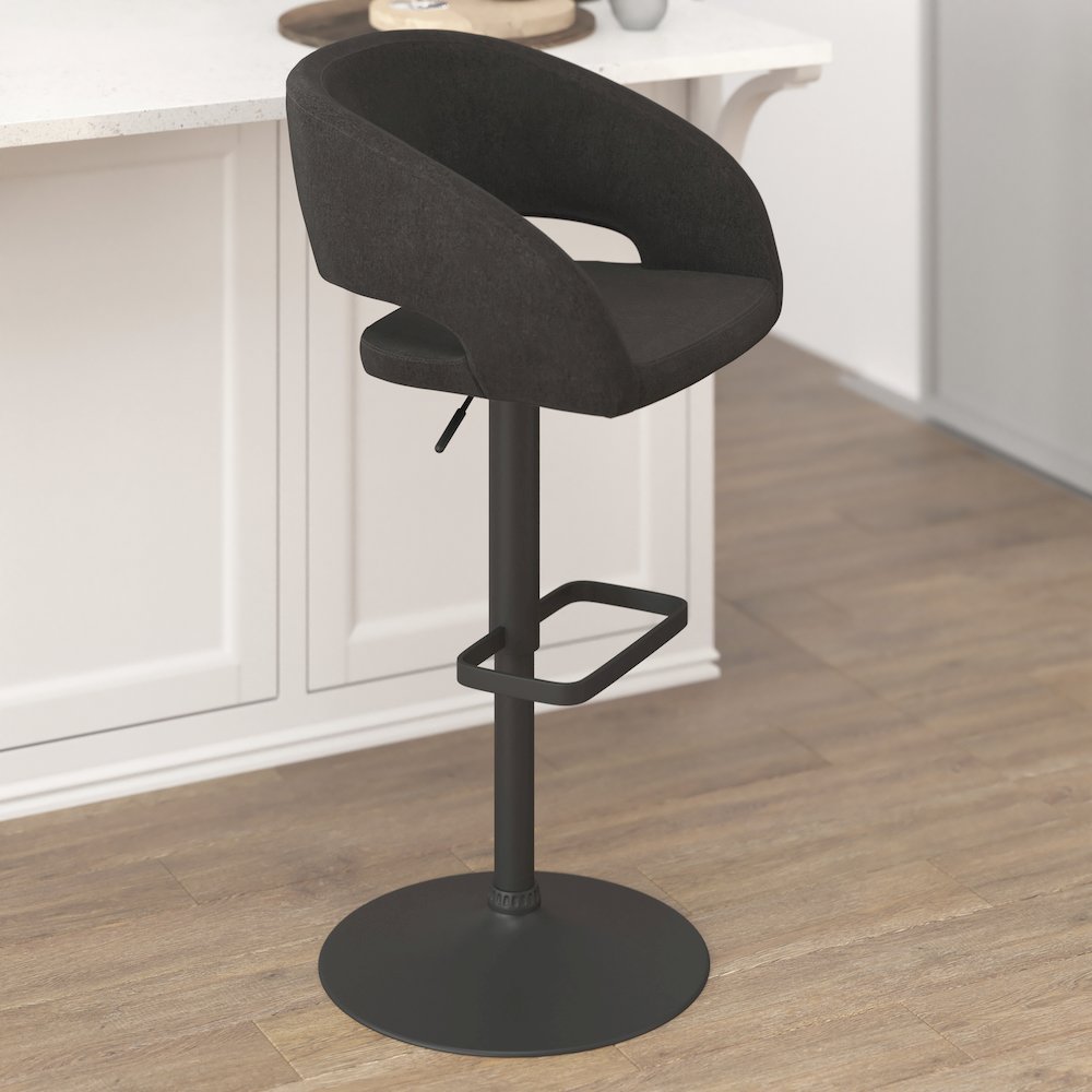 Contemporary Adjustable Swivel Bar Stool. Picture 7