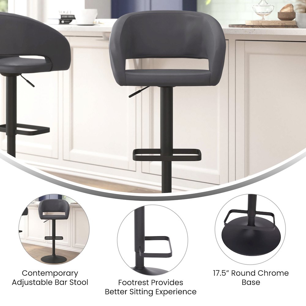 Contemporary Adjustable Swivel Bar Stool. Picture 4