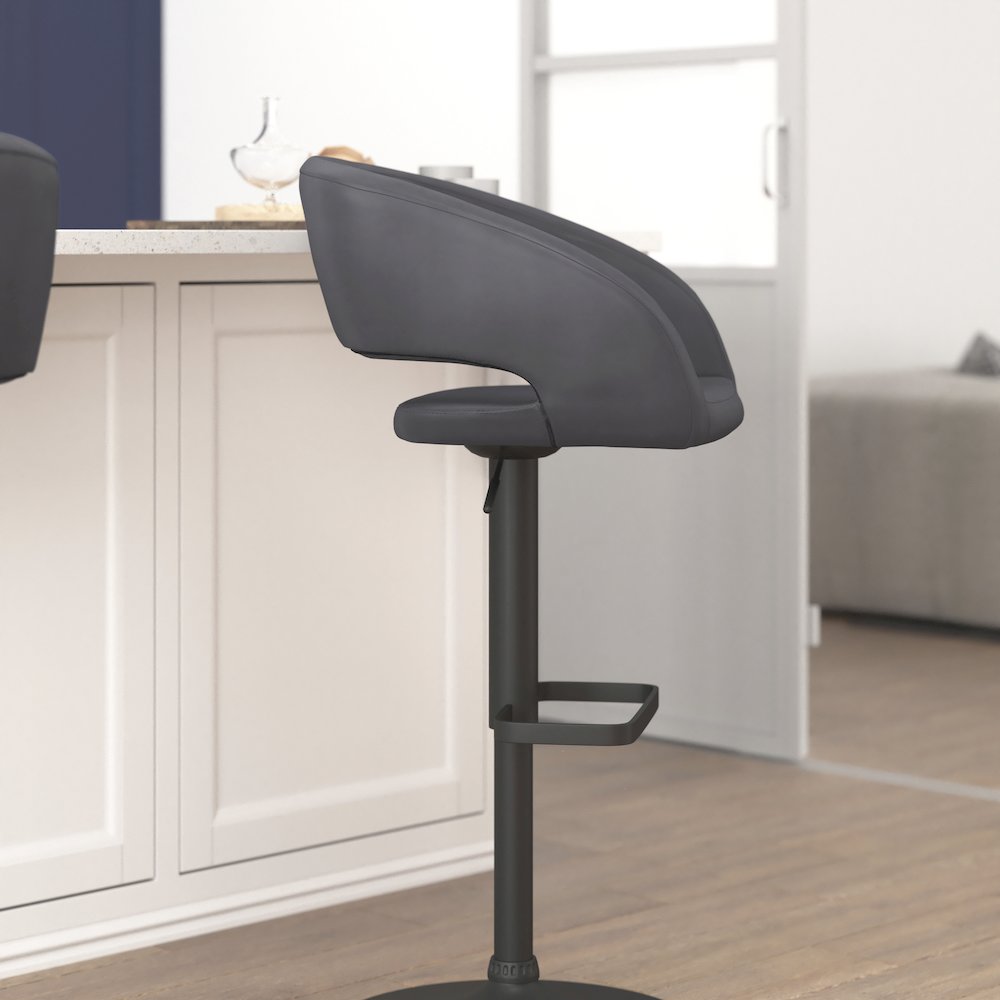 Contemporary Adjustable Swivel Bar Stool. Picture 6