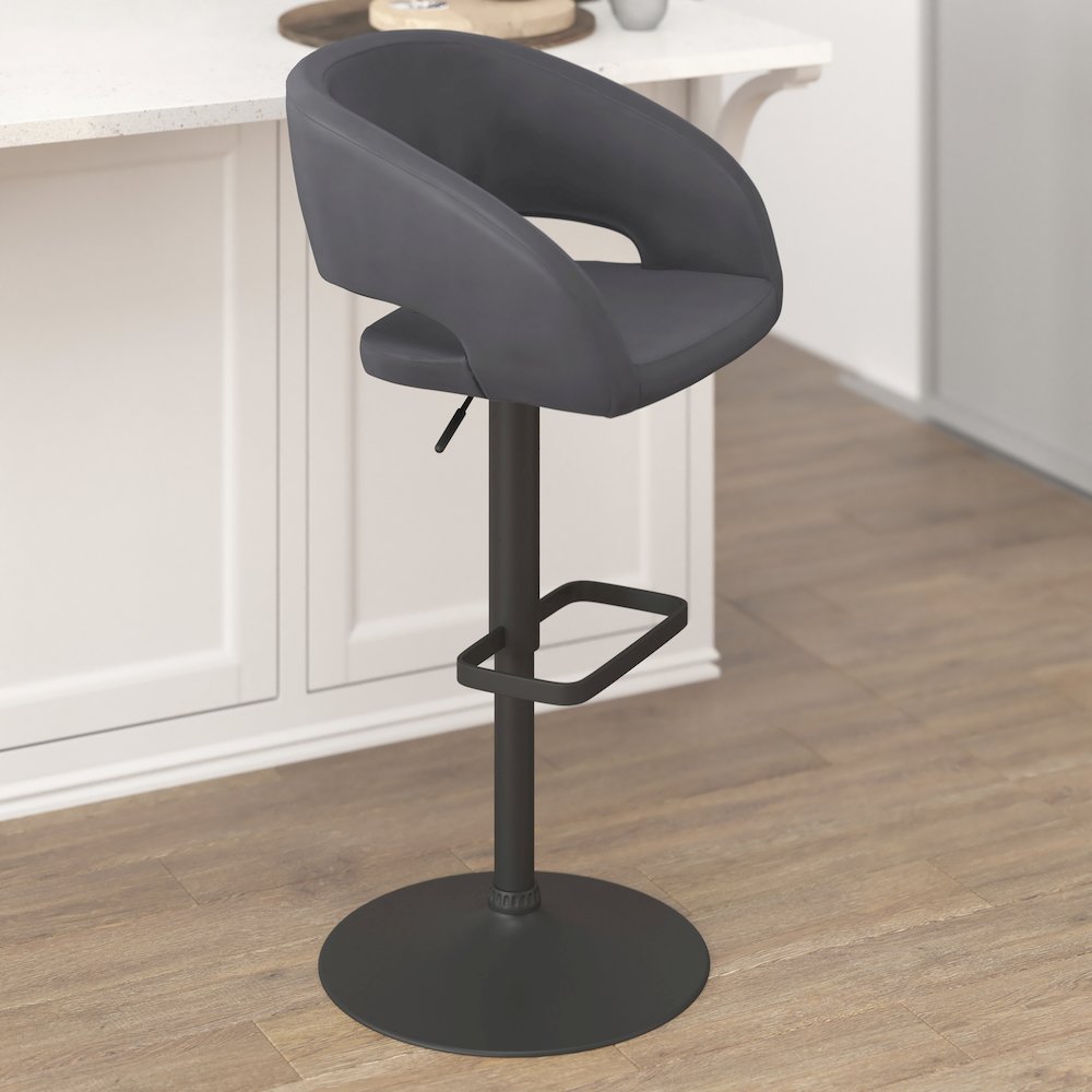 Contemporary Adjustable Swivel Bar Stool. Picture 7