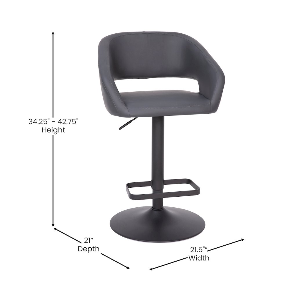 Contemporary Adjustable Swivel Bar Stool. Picture 5