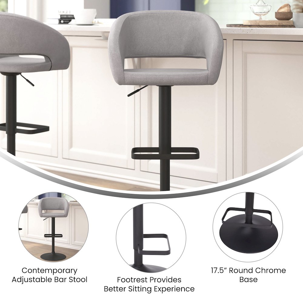 Contemporary Adjustable Swivel Bar Stool. Picture 4