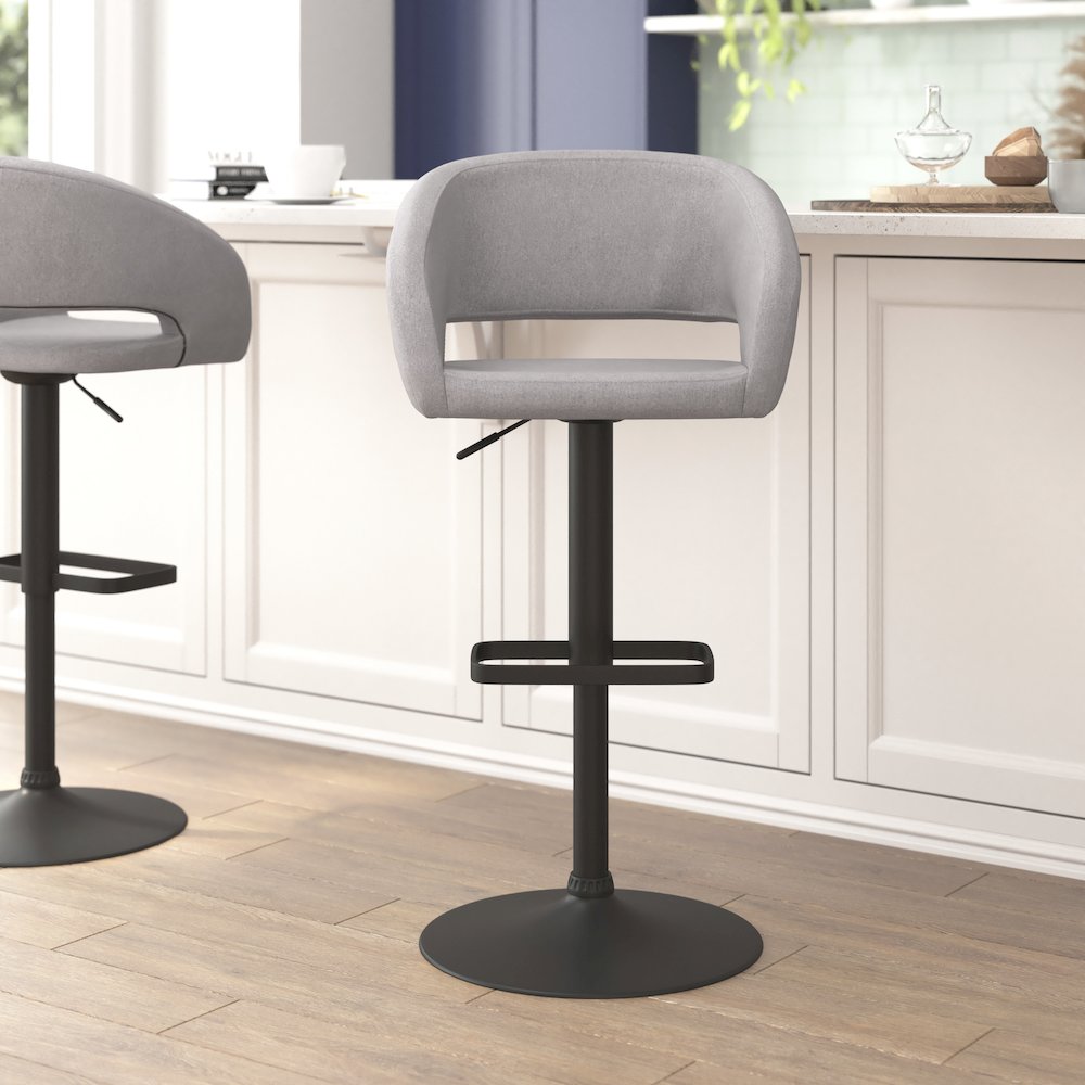 Contemporary Adjustable Swivel Bar Stool. Picture 2