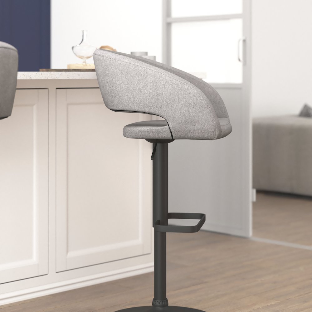 Contemporary Adjustable Swivel Bar Stool. Picture 6