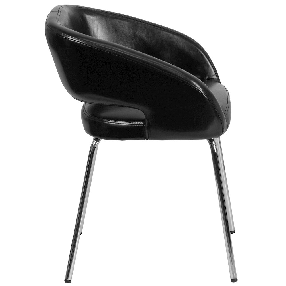 Contemporary Black LeatherSoft Side Reception Chair. Picture 9