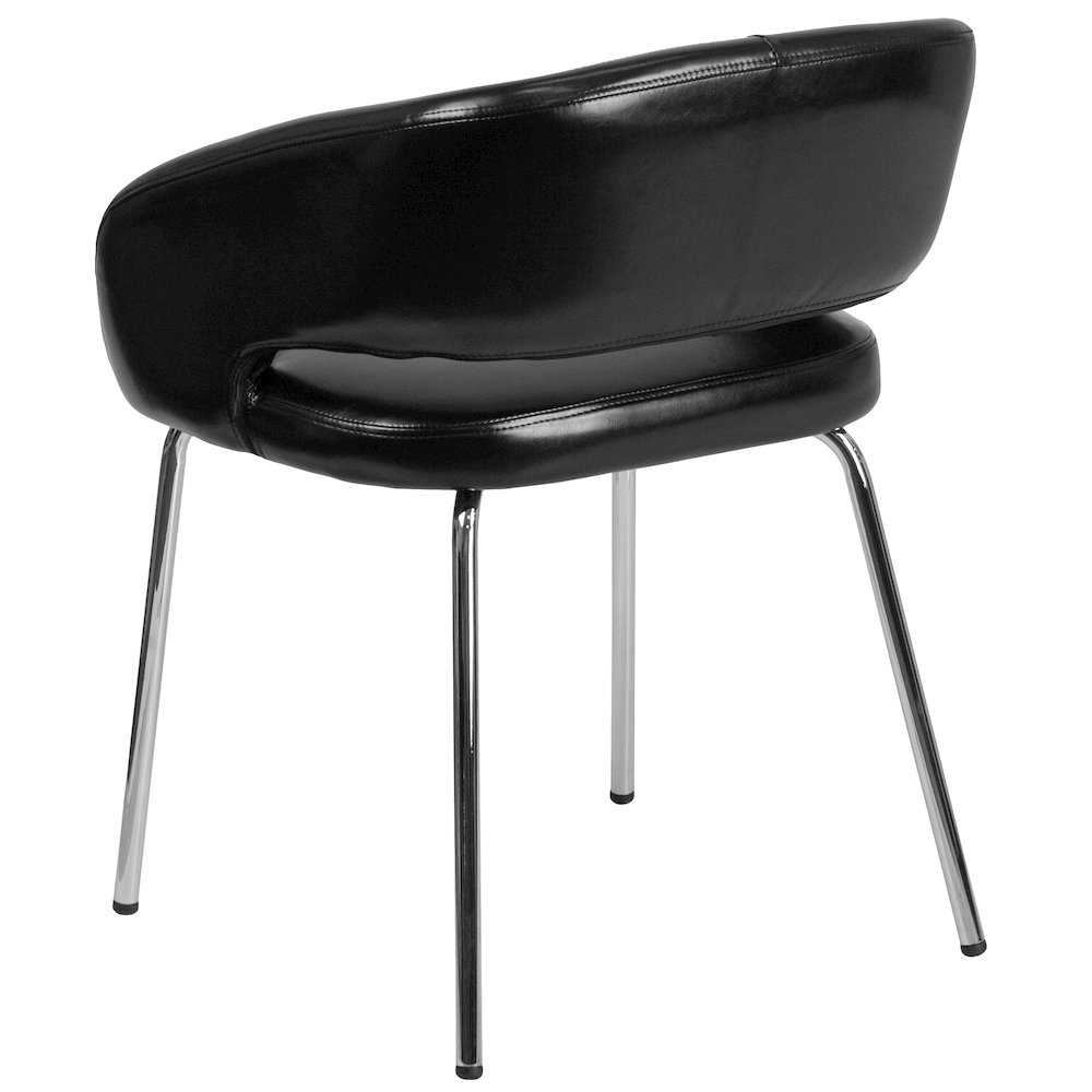 Contemporary Black LeatherSoft Side Reception Chair. Picture 7