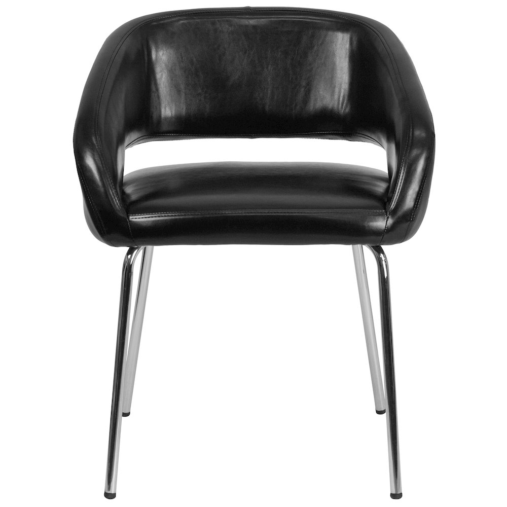Contemporary Black LeatherSoft Side Reception Chair. Picture 10