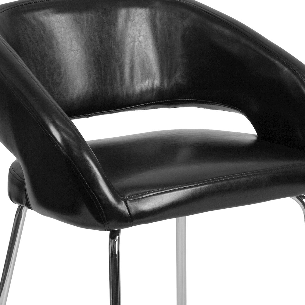 Contemporary Black LeatherSoft Side Reception Chair. Picture 11