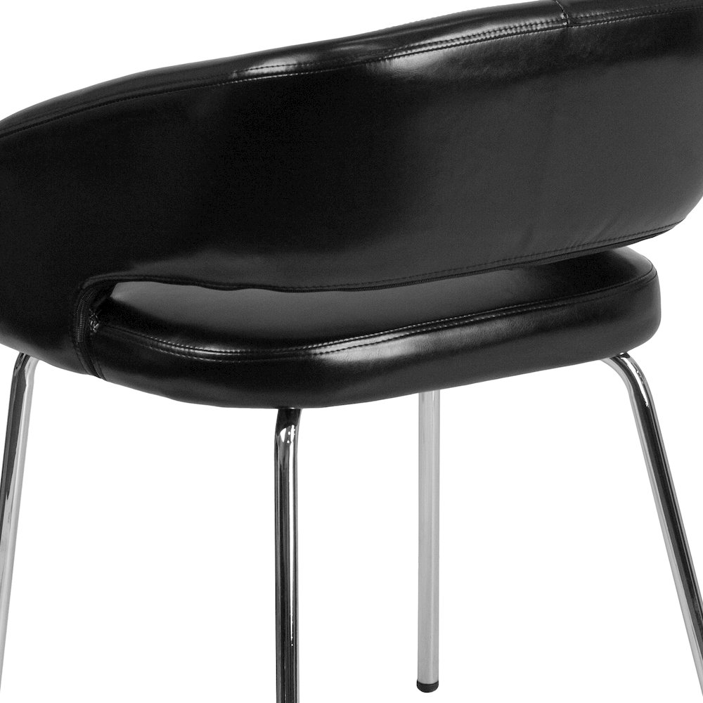 Contemporary Black LeatherSoft Side Reception Chair. Picture 8