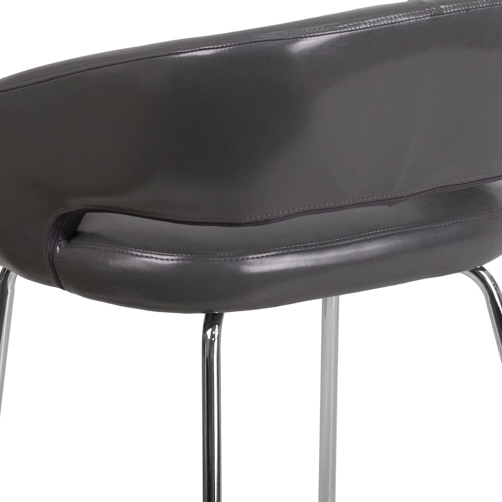 Contemporary Gray LeatherSoft Side Reception Chair. Picture 11