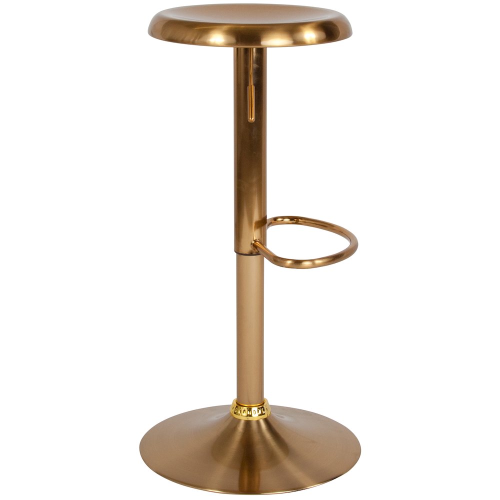 Adjustable Height Retro Barstool in Gold Finish. Picture 7