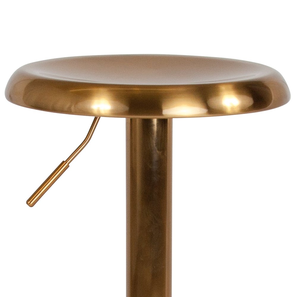 Adjustable Height Retro Barstool in Gold Finish. Picture 9