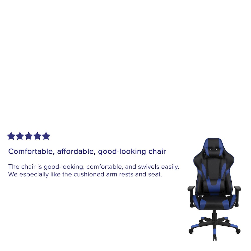 X20 Gaming Chair Racing Office Computer Swivel Chair with Back in Blue. Picture 4
