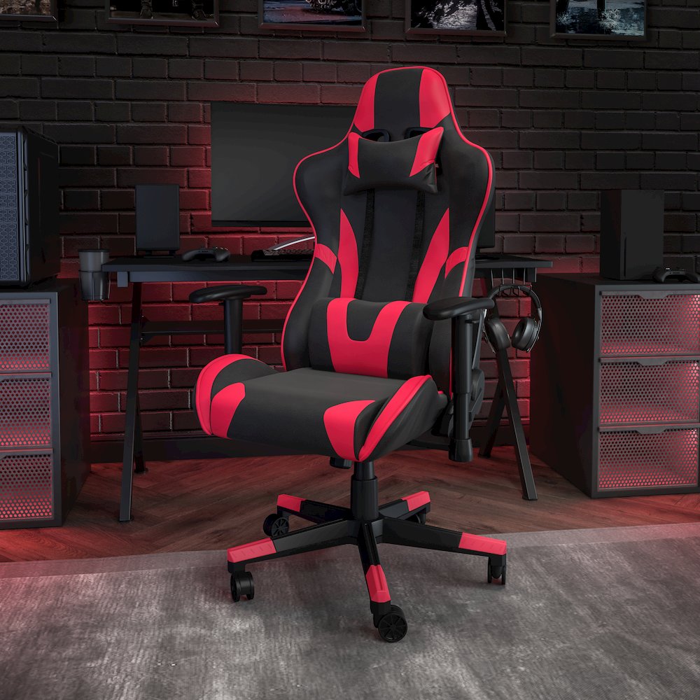 X20 Gaming Chair Racing Office Computer Swivel Chair with Fully Back in Red. Picture 2
