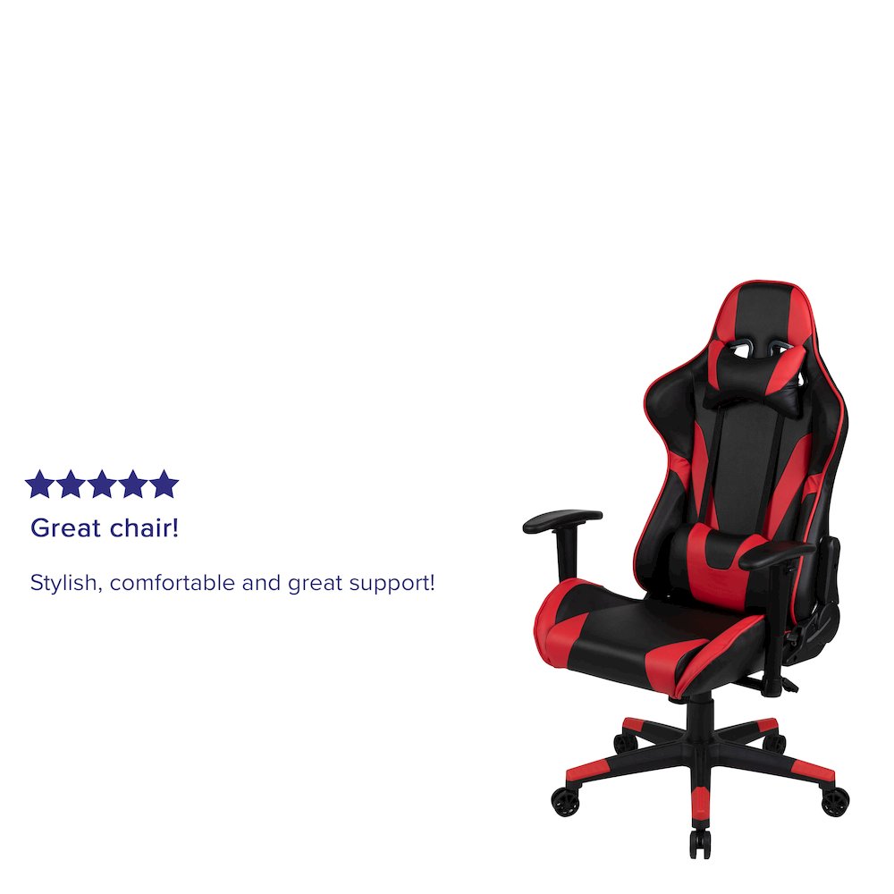 X20 Gaming Chair Racing Office Computer Swivel Chair with Fully Back in Red. Picture 4