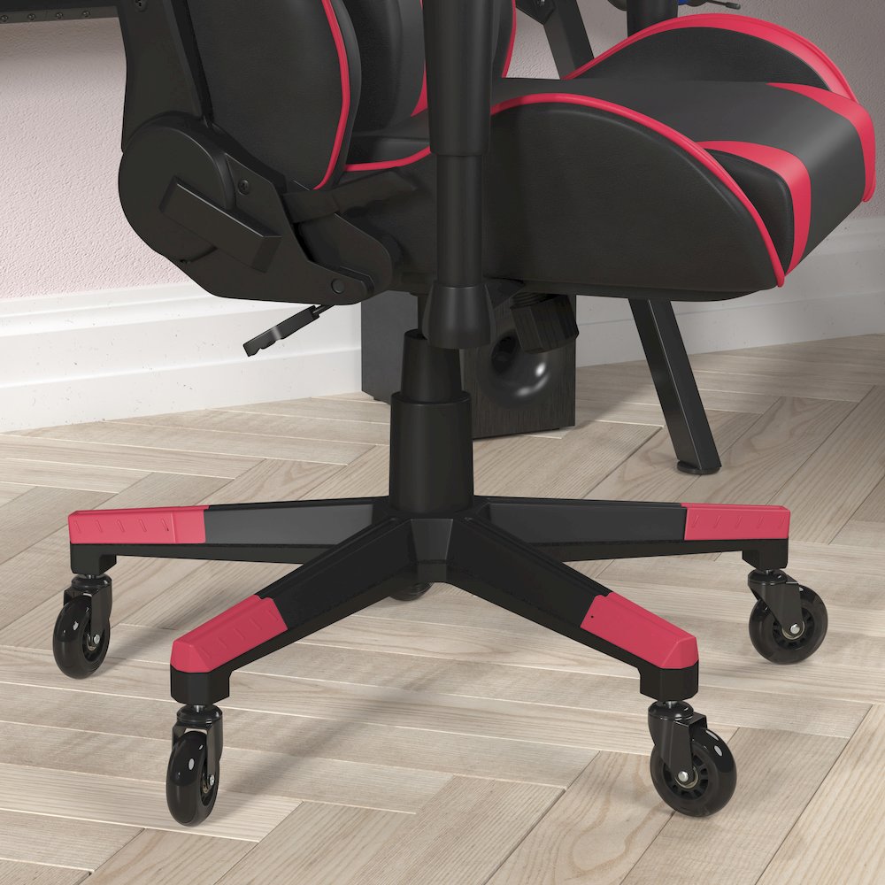 X20 Gaming Chair Racing Office Computer Chair with Back and Roller Wheels in Red. Picture 7