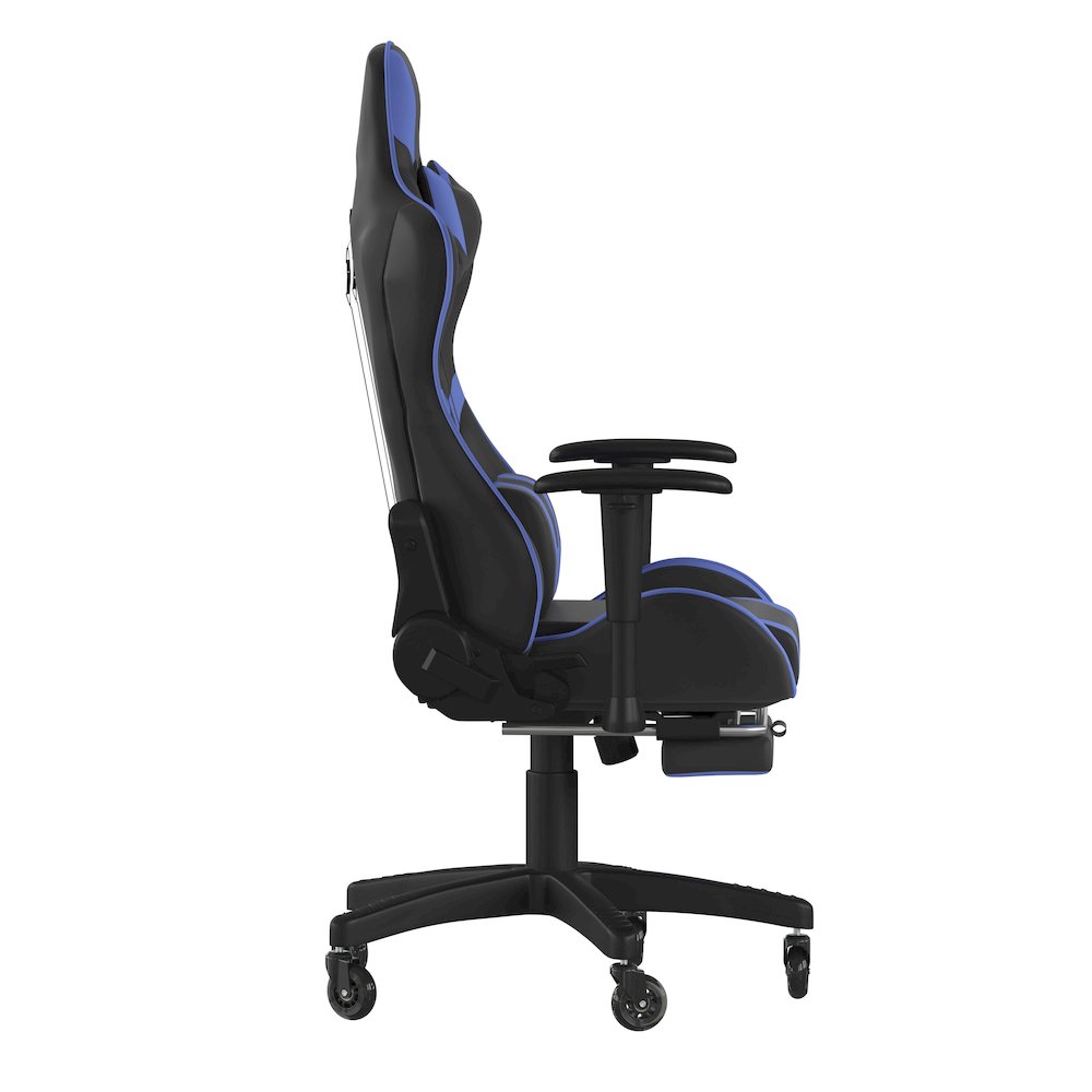X30 Gaming Chair Racing Computer Chair with Back, Slide-Out Footrest, in Blue. Picture 8