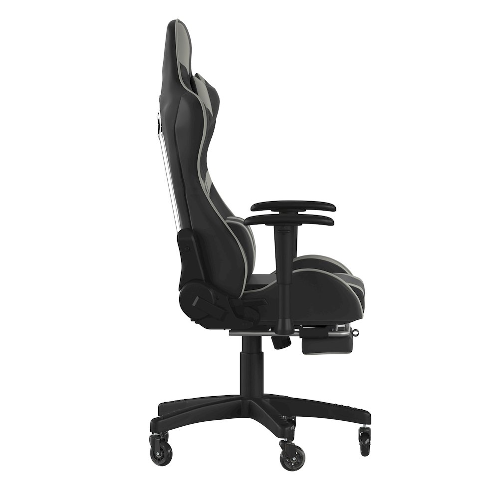 X30 Gaming Chair Racing Computer Chair with Back, Slide-Out Footrest, in Gray. Picture 8