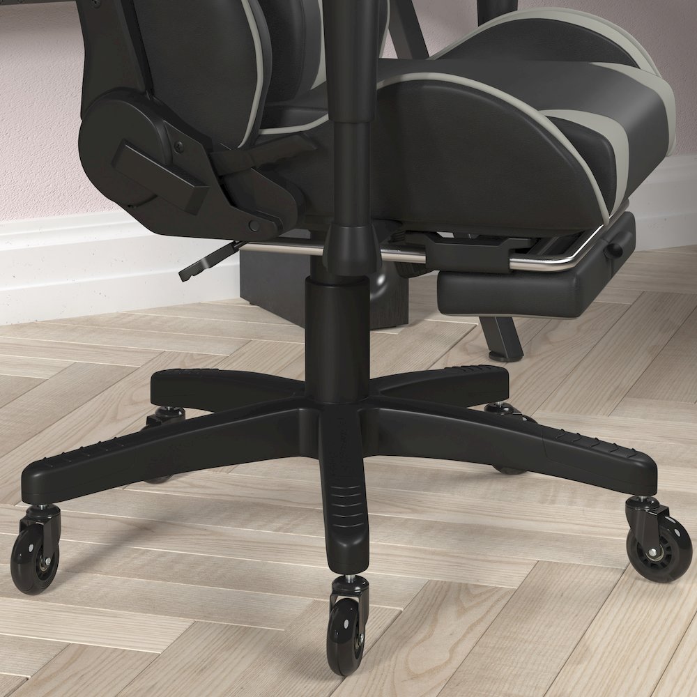 X30 Gaming Chair Racing Computer Chair with Back, Slide-Out Footrest, in Gray. Picture 7