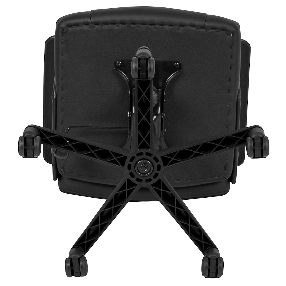 Flash Fundamentals Mid-Back Black LeatherSoft-Padded Task Office Chair with Arms. Picture 17