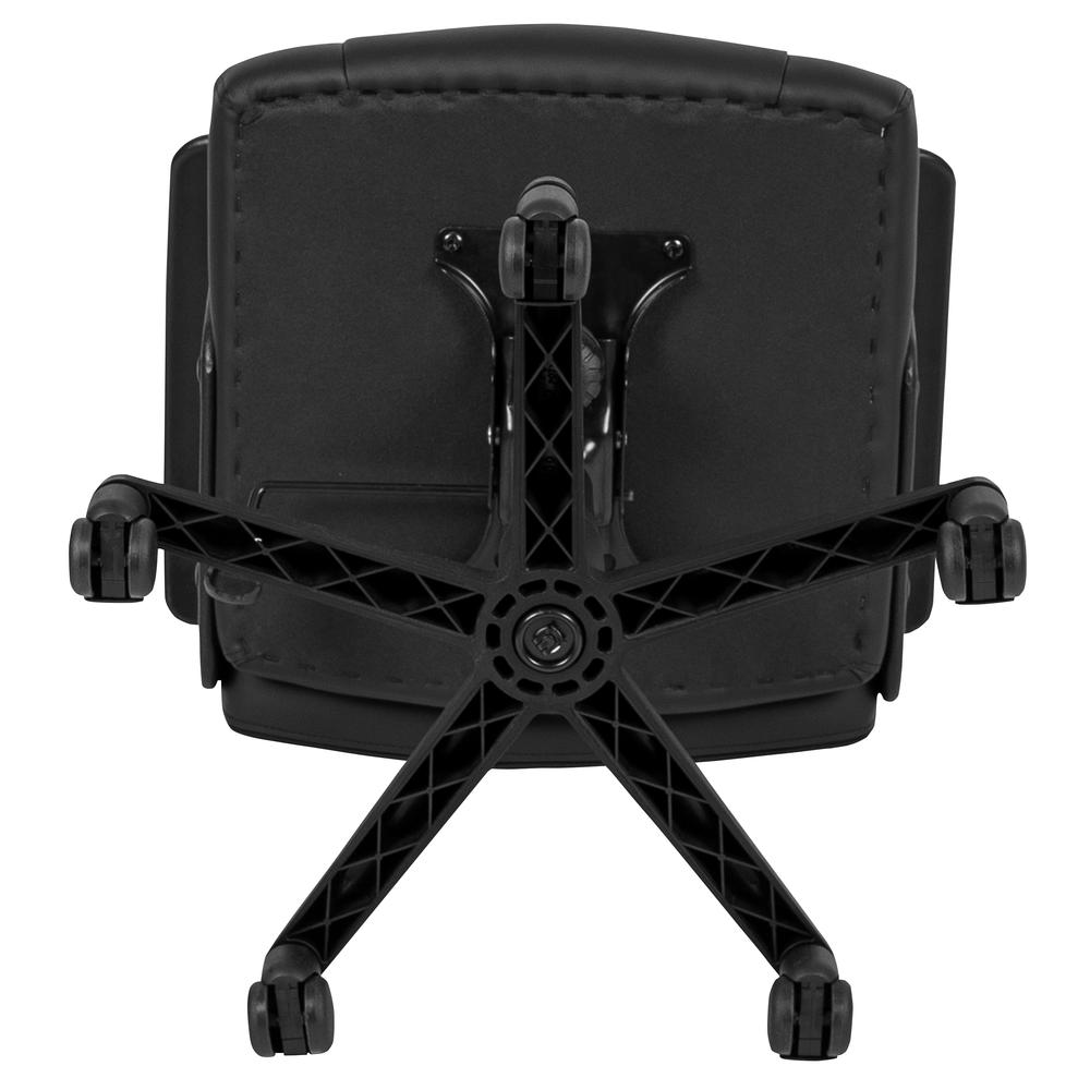Flash Fundamentals Mid-Back Black LeatherSoft-Padded Task Office Chair with Arms, BIFMA Certified. Picture 10