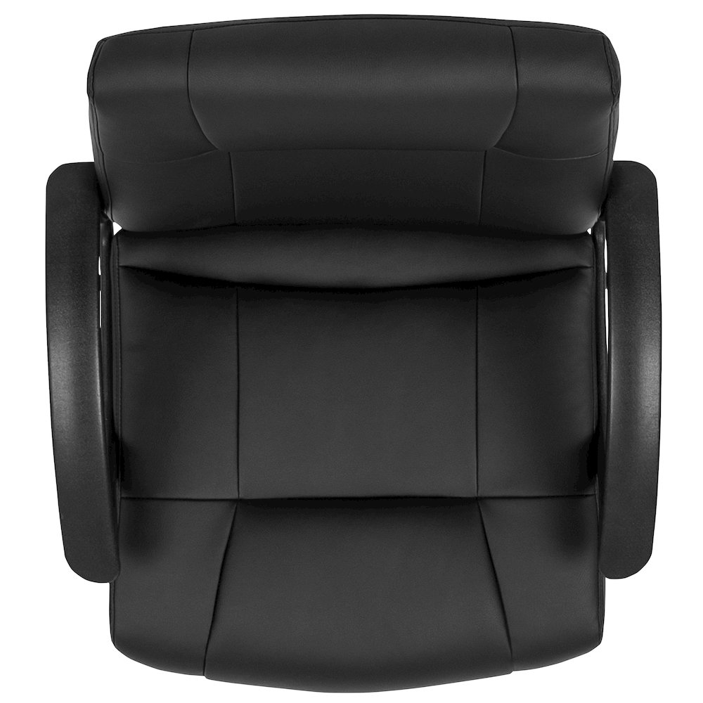 Flash Fundamentals Mid-Back Black LeatherSoft-Padded Task Office Chair with Arms. Picture 16
