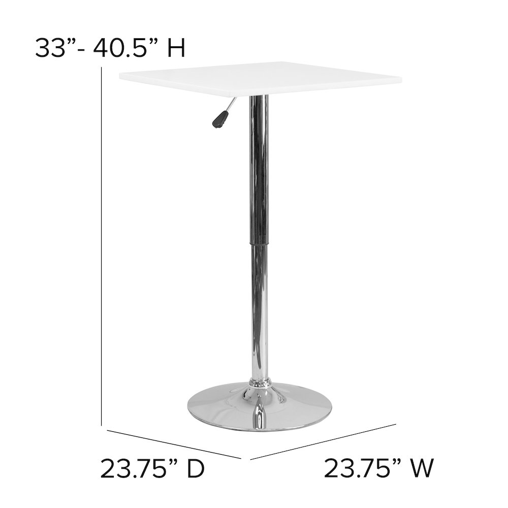23.75'' Adjustable Height White Wood Swivel Top Table. Picture 5