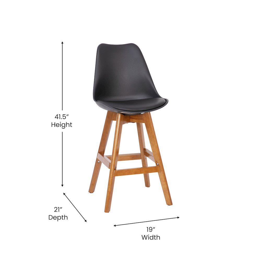 Set of 2 Counter Stools - 27 Inch Counter Stools - Wood Frame. Picture 6