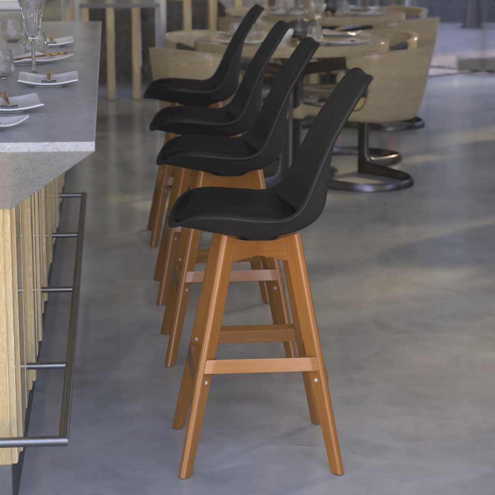 Set of 2 Counter Stools - 27 Inch Counter Stools - Wood Frame. Picture 7